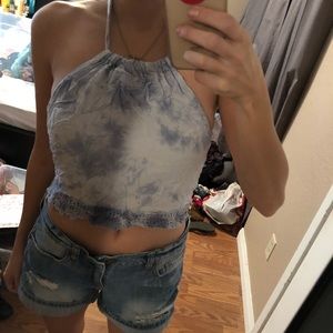 Blue crop top